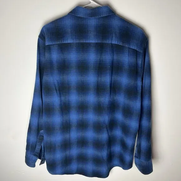 Pendleton shirt Mason Plaid L cotton Shirt Button Down Long Sleeve Blue - Picture 5 of 7